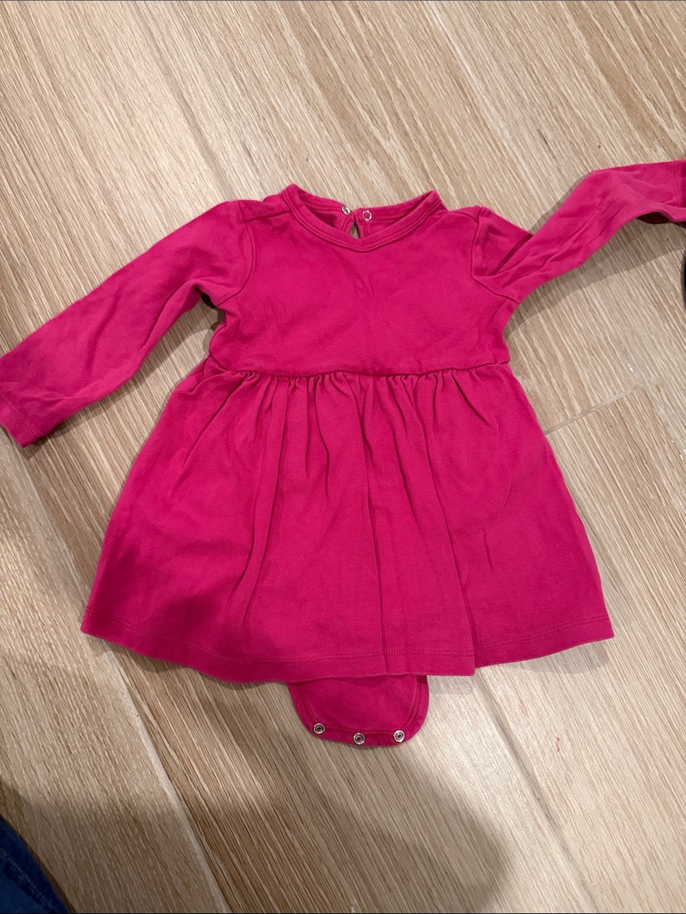 Primary Hot Pink Long-Sleeve Dress Bodysuit